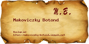 Makoviczky Botond névjegykártya